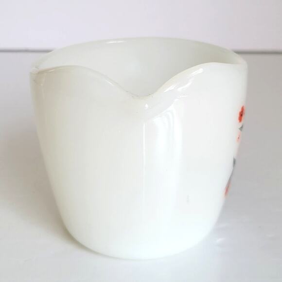 VTG Fire King Primrose Creamer Pink Red Floral Mid Century Anchor Hocking - Picture 5 of 8